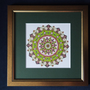 elegancka dekoracja MANDALA ZIELONA