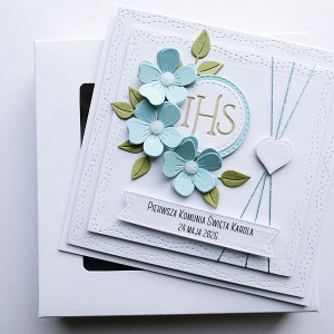 Elegancka kartka na Komunię personalizowana