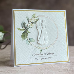 Elegancka kartka ślubna w ozdobnej kopercie, WA 23c