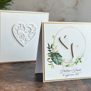 Elegancka kartka ślubna w pudełku z kopertą, W38