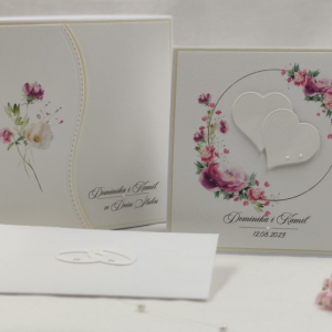 Elegancka kartka ślubna w pudełku z kopertą, W83-B