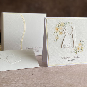Elegancka kartka ślubna z pudełkiem i kopertą, WP 132D