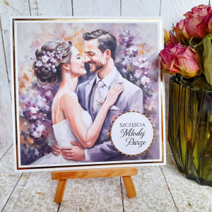 Elegancki telegram ślubny premium | Szczęścia młodej parze