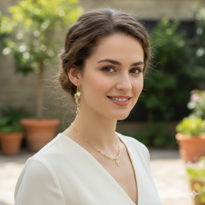 Eleganckie kolczyki, gronka, pozłacane srebro 925, cytryn i hematyt