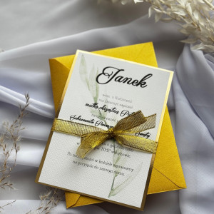 Eleganckie zaproszenie na Komunię dla chłopca dla dziewczynki