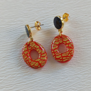 "Elektra I" - kolczyki z gliny polimerowej.