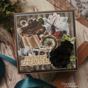 Emerytura, kartka z okazji przejścia na emeryturę, ciemna, e3