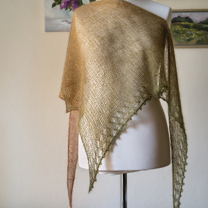 Eteryczna chusta ombre z moheru, jedwabiu i alpaki