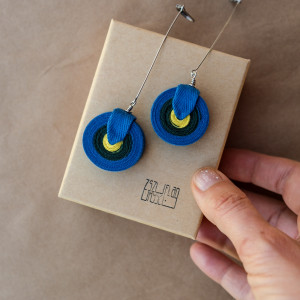 Etniczne kolczyki Dziki Rytm - plemienna biżuteria tekstylna