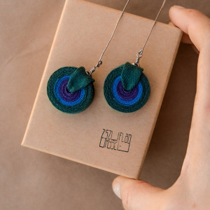 Etno kolczyki DZIKI RYTM, boho prezent w pudełku dla przyjaciółki