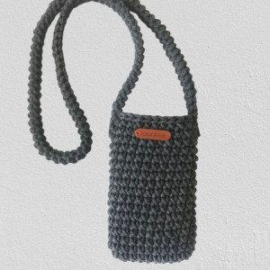 Etui na telefon,mini torebka na ramię,listonoszka ciemnoszara.