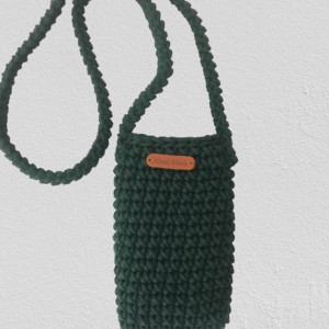 Etui na telefon,mini torebka na ramię,listonoszka ciemnozielony.