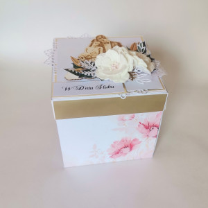 Exploding box romantyczny kwiatowy personalizowany na ślub nr EB07