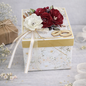 Exploding box ślubny elegancki kwiatowy personalizowany nr EB01