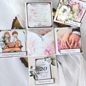 Exploding box  ślubny romantyczny róż personalizowany nr EB15
