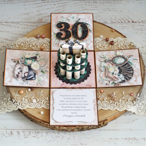 Exploding box urodziny tort