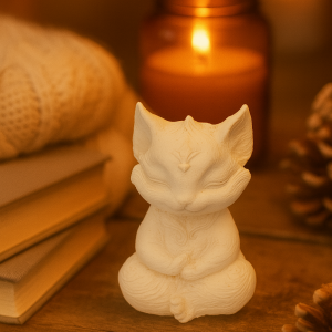 Figurka „Medytujący Lis” biała