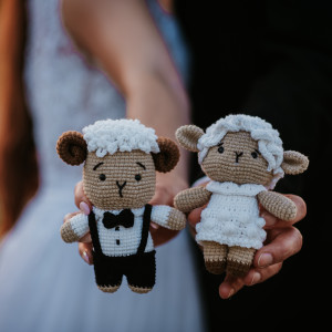 Figurki ślubne baranek i owca