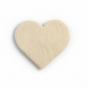 Filcowana podkładka pod kubek SERCE białe z naturalnej wełny