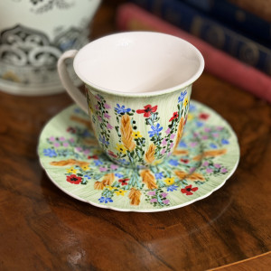 Filiżanka porcelanowa ręcznie malowana "Kolorowy Bukiet"