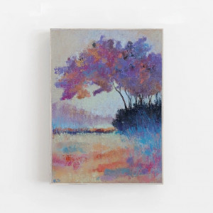 Fioletowe drzewo -rysunek 18/24 cm pastele suche