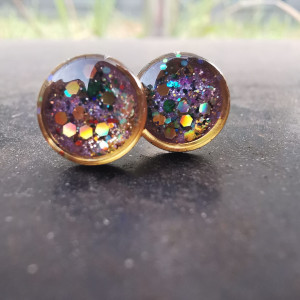 Fioletowe kolczyki holo