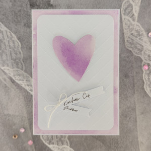 Fioletowe serce - kartka z personalizacją