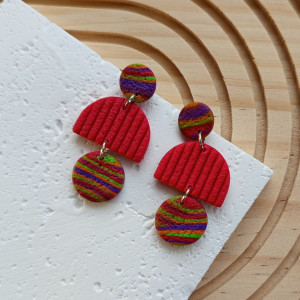 "Frida I" - kolczyki z gliny polimerowej.