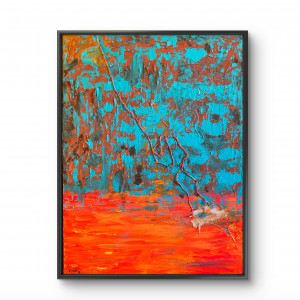 Gniazdo - Próba (80x60) - obraz na płótnie, premium, abstrakcja