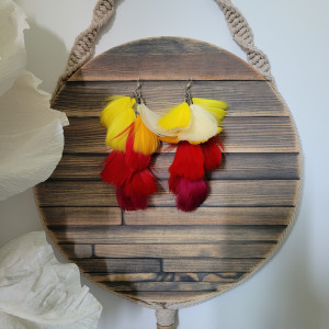 Gorące Kolory - długie kolczyki z piór