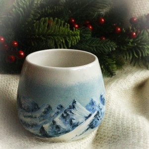 Górski ręcznie malowany kubek z Halą Gąsienicową 300 ml