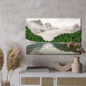 Góry jezioro obraz na płótnie mech chrobotek dekoracja dla domu