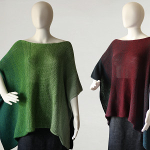 Gotowe do wysyłki wielokolorowe poncho wykonane z bawełny i akrylu