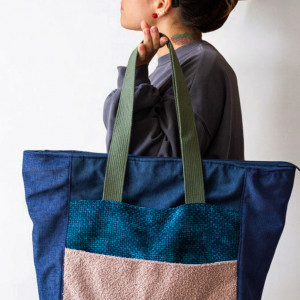 Granatowa duża torba do pracy na laptopa