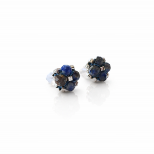 Granatowe Kolczyki Sztyfty Lapis Lazuli