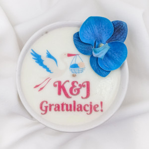 Gratulacje z okazji narodzin dziecka /duża świeca XL w pudełku