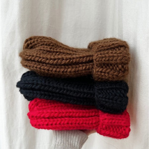 (kopia) Gruba wełniana czapka 100% wełna beanie handmade