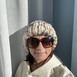 Gruba wełniana czapka 100% wełna peruwiańska-Beżowa z nopkami