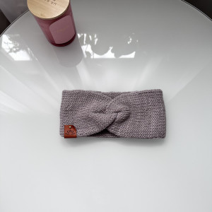 Gruba wełniana opaska 100% Merino-Beżowa