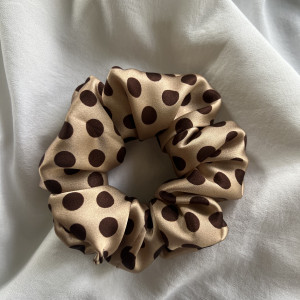 Gumka do włosów scrunchie w kropki jedwab