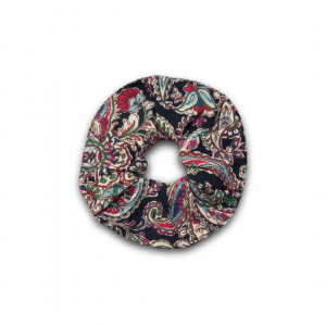 Gumka scrunchie paisley, granatowa