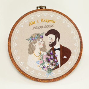 Haft ślubny w oprawie 20 cm, indywidualna pamiątka ślubna 44