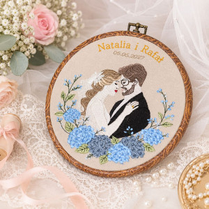 Haft ślubny w oprawie vintage ok 20 cm, indywidualna dedykacja 23