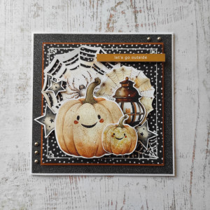 Halloweenowa kartka z dyniami
