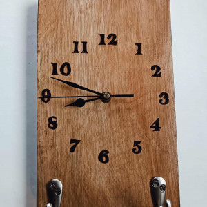 Handmade 2 w 1 zegar wieszak na klucze