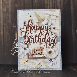 Happy birthday - urodzinowa kartka z pieskiem
