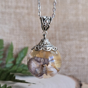 Hortensja Srebrna zawieszka dwustronna