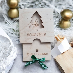 INFORMACJA O CIĄŻY ZOSTANIECIE DZIADKAMI KARTKA PUDEŁKO