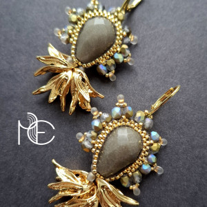 jadeit w złocie - kolczyki