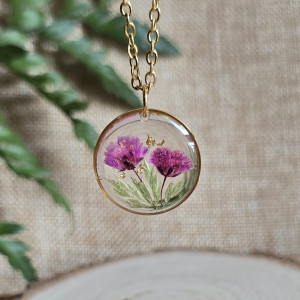 Jagodowe pole zawieszka wisiorek złoty